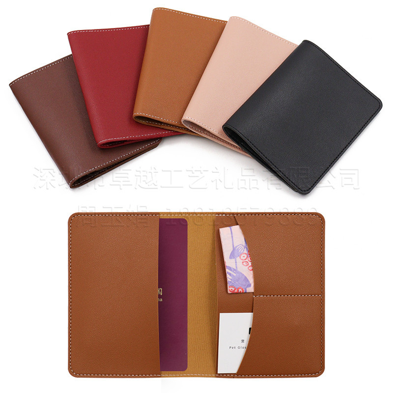 PULeather Business Ticket Passport Holder Travel Visa Passport Bag Passport Protective Cover Bank Card Passport Bag