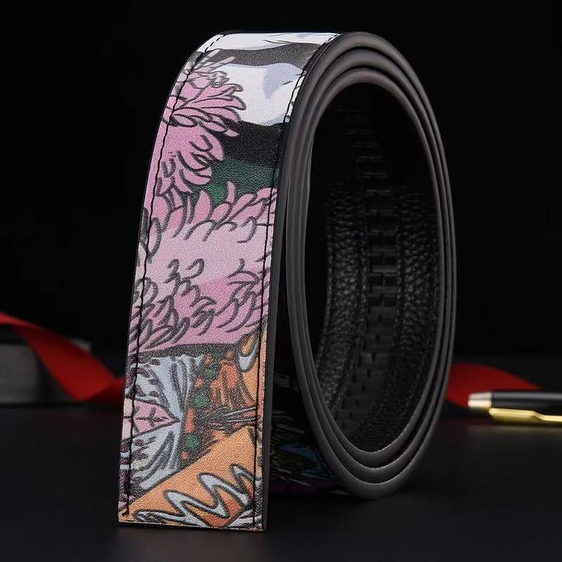 新しいスタイルのベルトファッションメンズレザーベルト PU ビジネストレンドカジュアル多用途レター落書きドロップシッピング卸売|undefined
