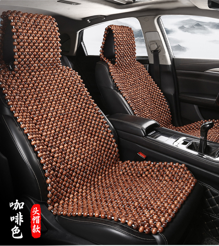Wooden Bead Car Seat Cushion, Summer Cooling Pad, Breathable and Ventilated Seat Cushion for Driver and Passenger, Maple Wood Beads, Cooling Car Seat Pad