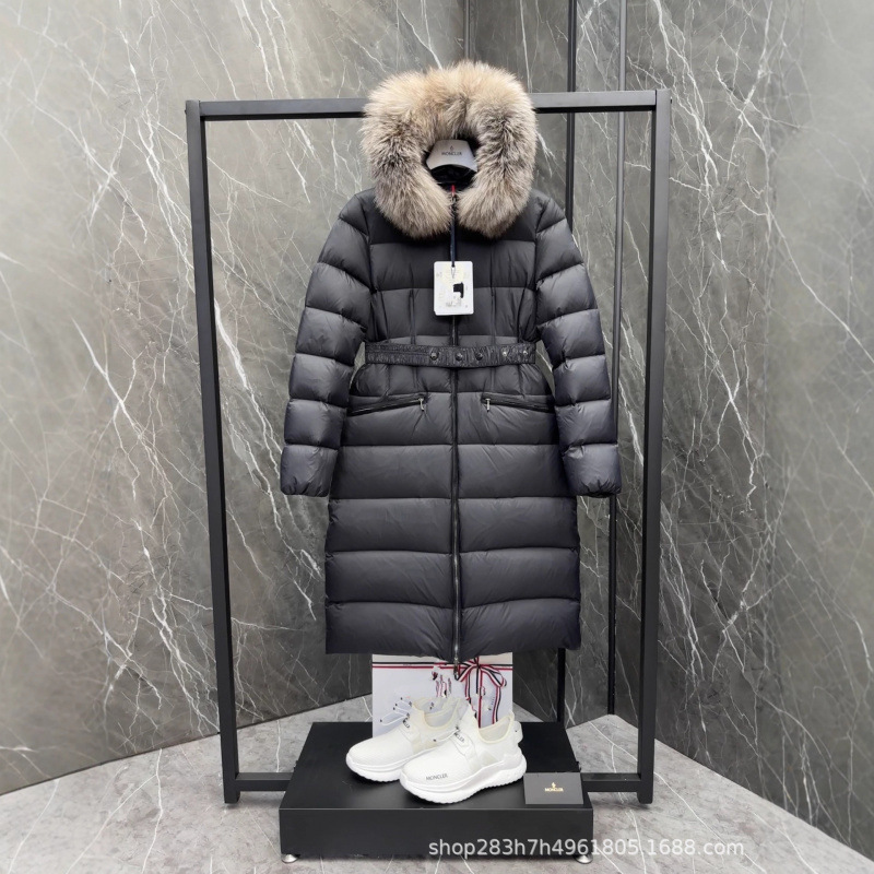 Putian High-End Version Boed down Jacket for Women with Fur Collar, Mid-Length Hooded Slim-Fit Style with Belt, Short Coat Putian High-End Version Boed down Jacket for Women with Fur Collar, Mid-Length Hooded Slim-Fit Style with Belt, Short Coat