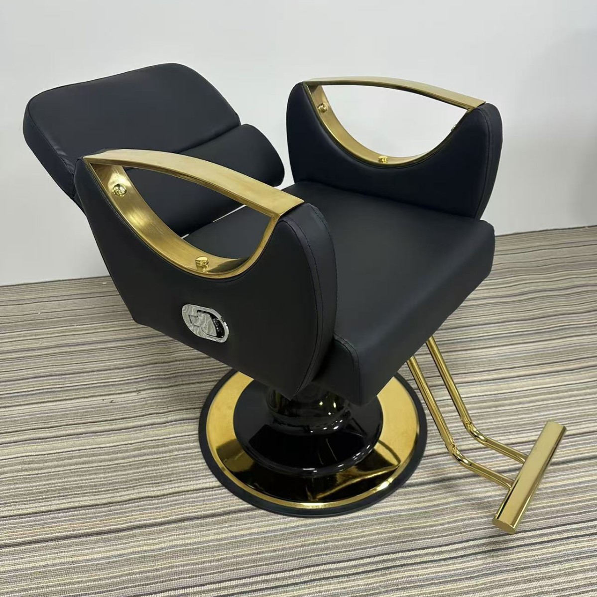 Silla de peluquería plegable silla de peluquería salón de peluquería elevación giratoria silla de corte de pelo rojo silla de afeitar silla