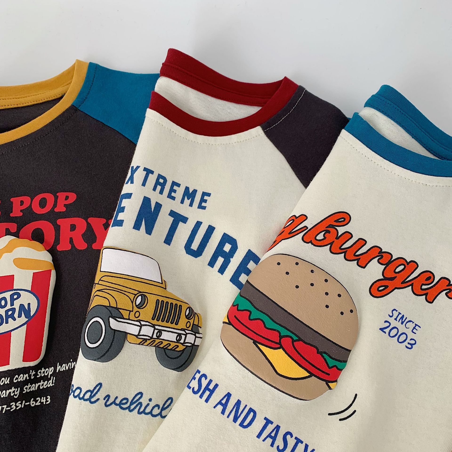 Maibao camiseta para niños 2024 Primavera de dibujos animados impreso de manga larga para niños y niñas de manga raglán ropa para niños nueva moda superior