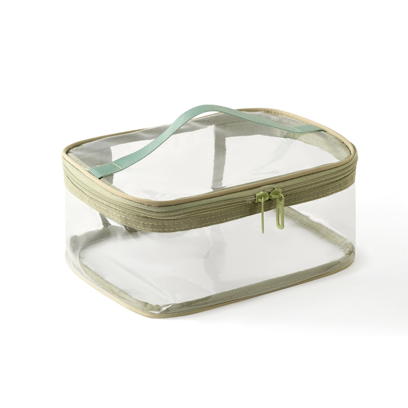 Bolsa de cosméticos de pvc transparente bolsa de lavado impermeable de viaje de gran capacidad bolsa de almacenamiento portátil multifuncional color macaron