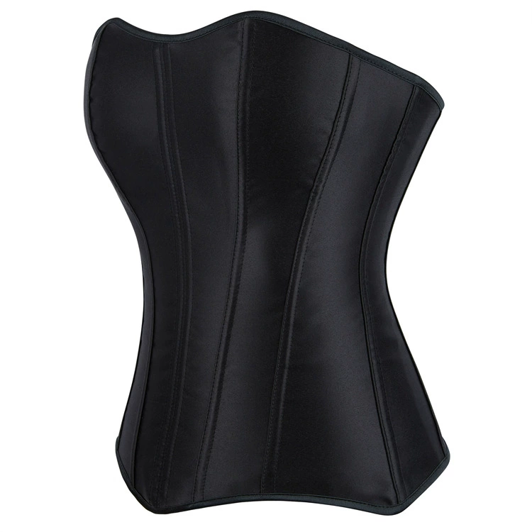 Full-Body Corset Zipper Waist Trainer, Women's Shaping Brace, Black/White, XXS–XXL