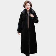 中老年妈妈装冬装貂皮大衣长款中年女装洋气质仿貂毛皮草外套批发