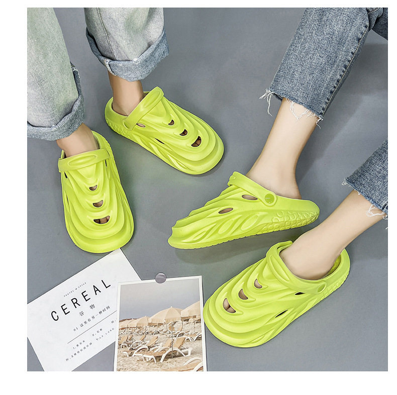 Dép sandal nam bít mũi lỗ thoáng khí kiểu thể thao đi biển — Màu be, Màu trắng, Màu đen, Xanh huỳnh quang chi tiết 18