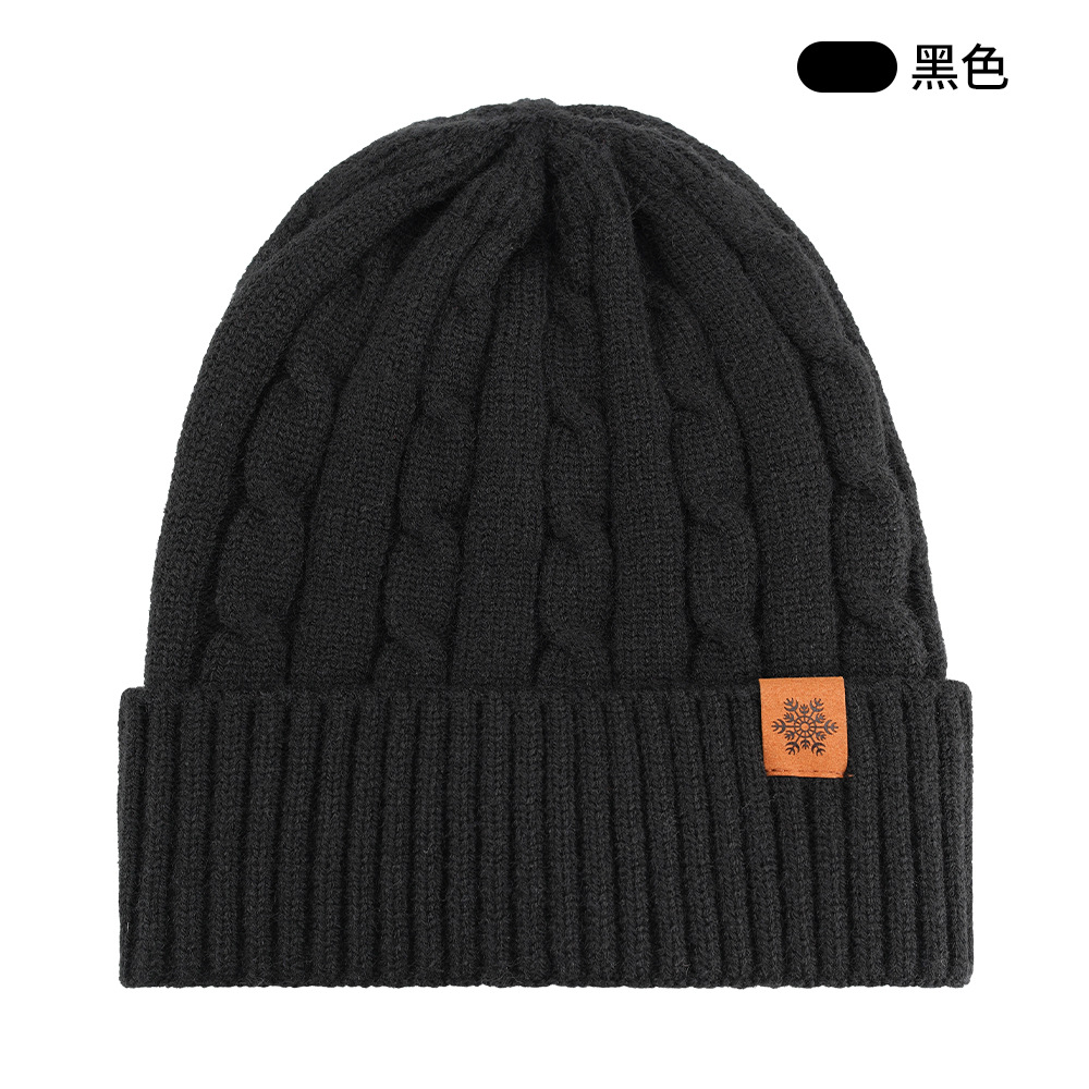 Gorro de punto personalizado para hombre en invierno, forrado de lana y engrosado para proteger del frío, gorro de lana para ciclismo, conjunto de tres piezas de gorro, bufanda y guantes.