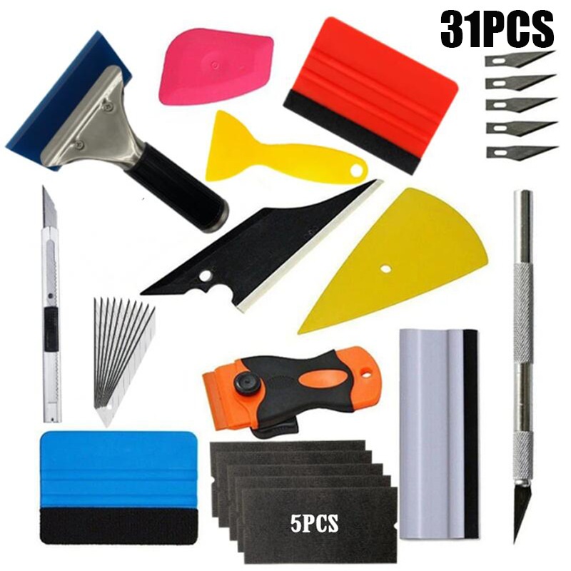 Transfronterizo herramienta de película de coche de 43 piezas herramienta especial para ventana película solar tendón de carne raspador duro