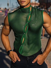 Y 33255 Men's Sleeves Tank Top ��ɫ���e���� �羳�W��