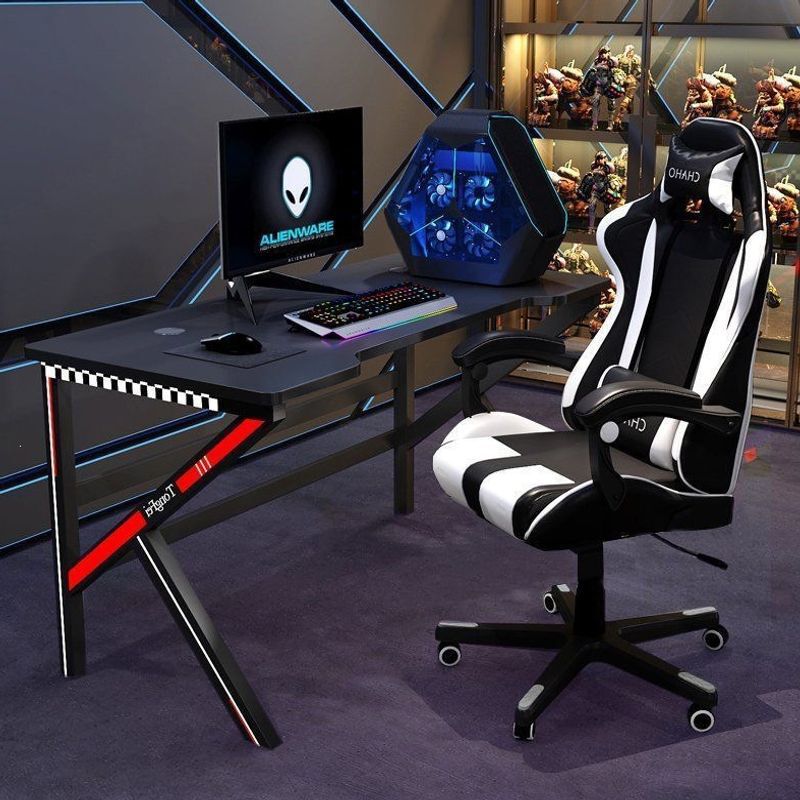 Computer desk and chair set, a gaming desk and chair, streamer's desktop computer desk, home writing desk, writing desk and chair, gaming table Computer desk and chair set, a gaming desk and chair, streamer's desktop computer desk, home writing desk, writing desk and chair, gaming table