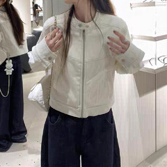 立领明线设计感休闲夹克女2025早秋新品韩系高级感百搭短款外套潮