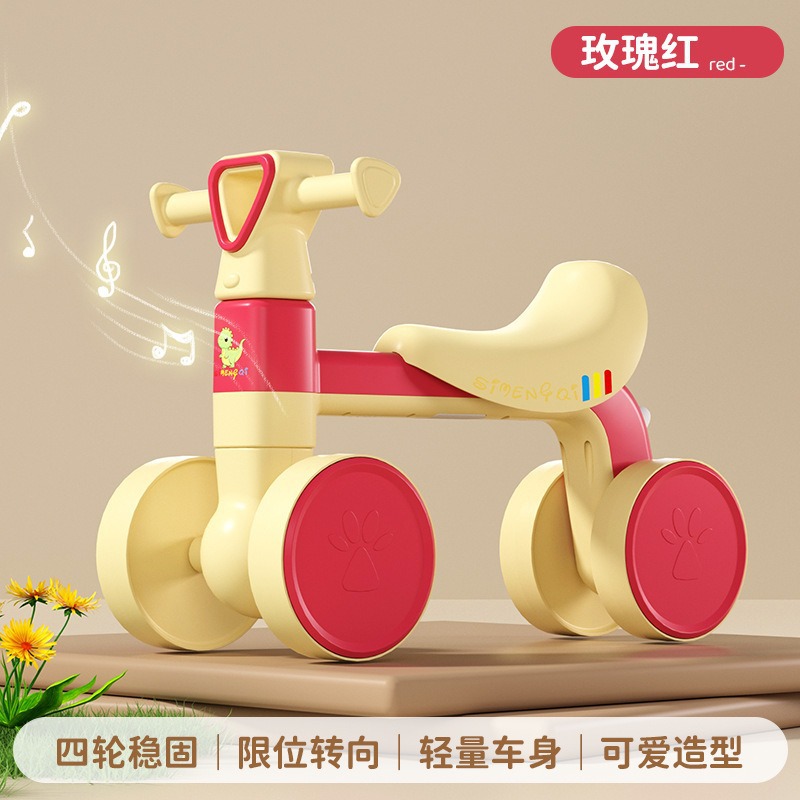 Niños de 1 a 3 años de edad, scooter de equilibrio, scooter para niños sin pedales, scooter para bebés de cuatro ruedas, juguetes para bebés para niños