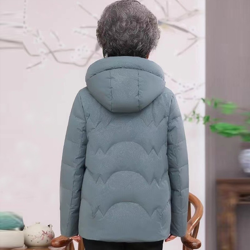 New Grandma Clothes Winter Down Cotton-padded Jacket plus size Western Style Cotton-padded Jacket for Middle-aged and Elderly Women's Thickened Warm Cotton-padded Jacket