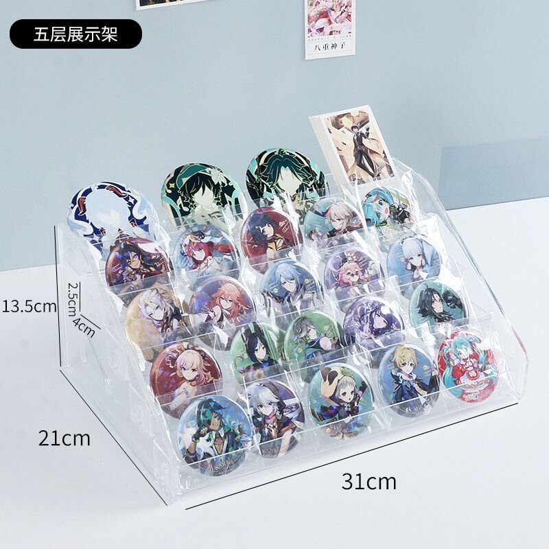 透明バー展示棚デスクトップ流麻アニメ周辺バッジ収納ケース谷子棚陳列棚|undefined