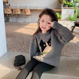 女童毛衣2026新款春秋季洋气儿童装女孩针织衫女大童秋冬加厚上衣