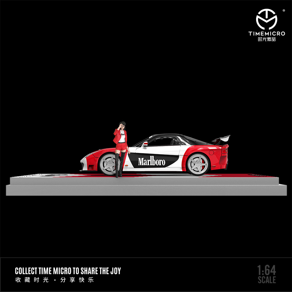 TIME TIMEMICRO1:64 MAZDA RX-7 VEILSIDE MARLBORO 시뮬레이션 합금 자동차 모델