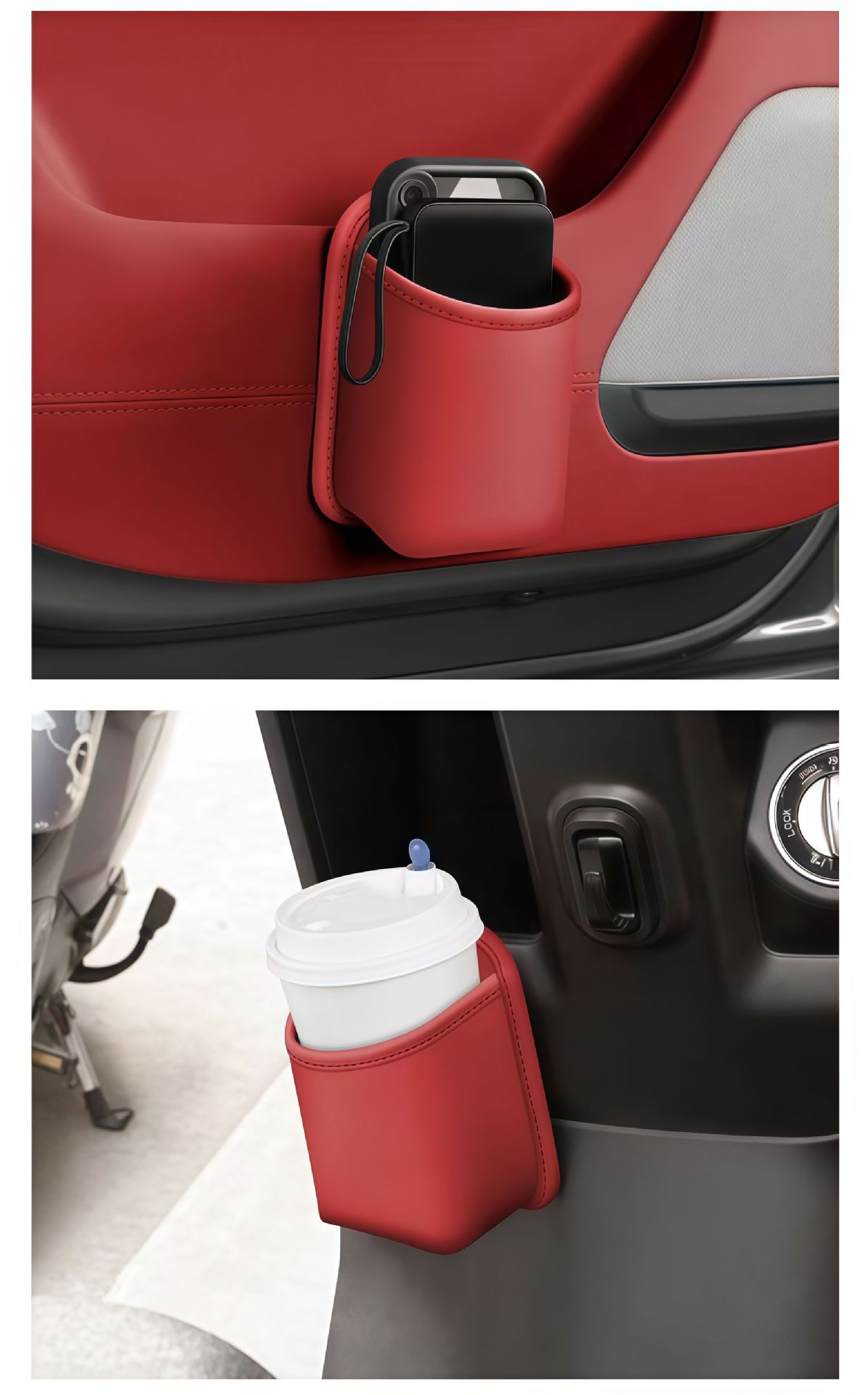Car cup holder, door-side rear seat storage box, car side storage box, storage bag, beverage container, car trash bin