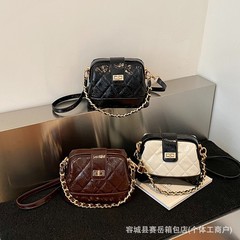 跨境高级感小香风手提包女2025秋季新款时尚菱格链条单肩斜挎包包
