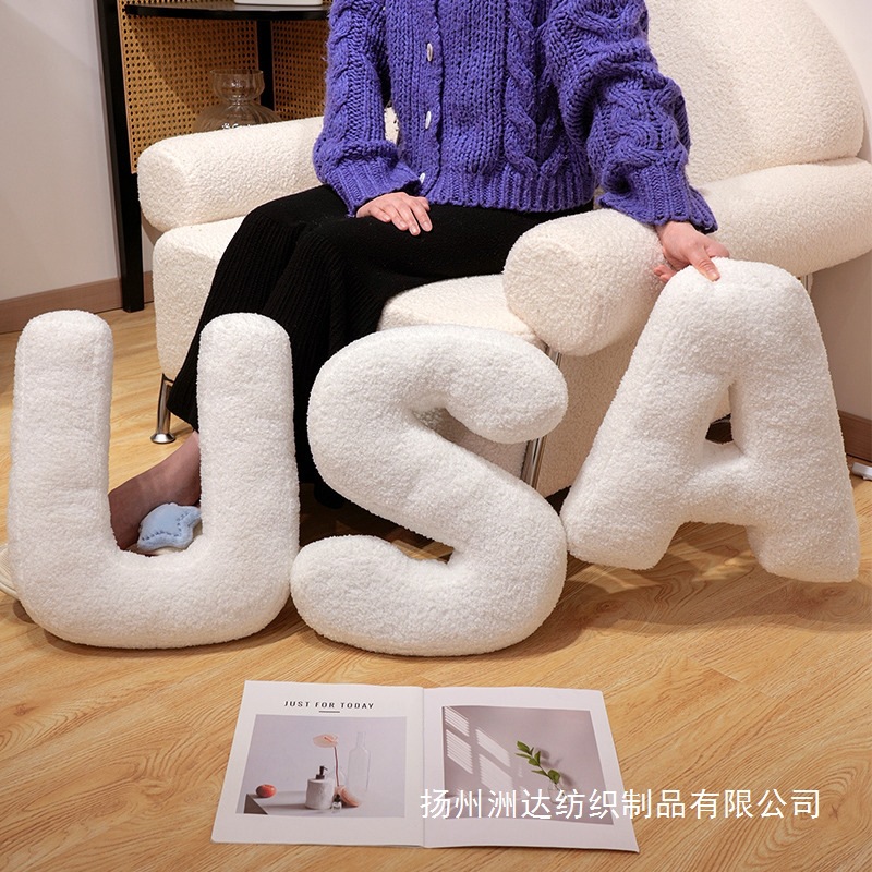 Cojín de Peluche con Forma de Letra de Felpa Decorativo para Fotografía image 4