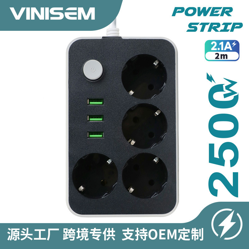 Protector contra sobretensiones con USB 3 conectores USB UE comercio exterior enchufe de línea europea enchufe de línea ruso