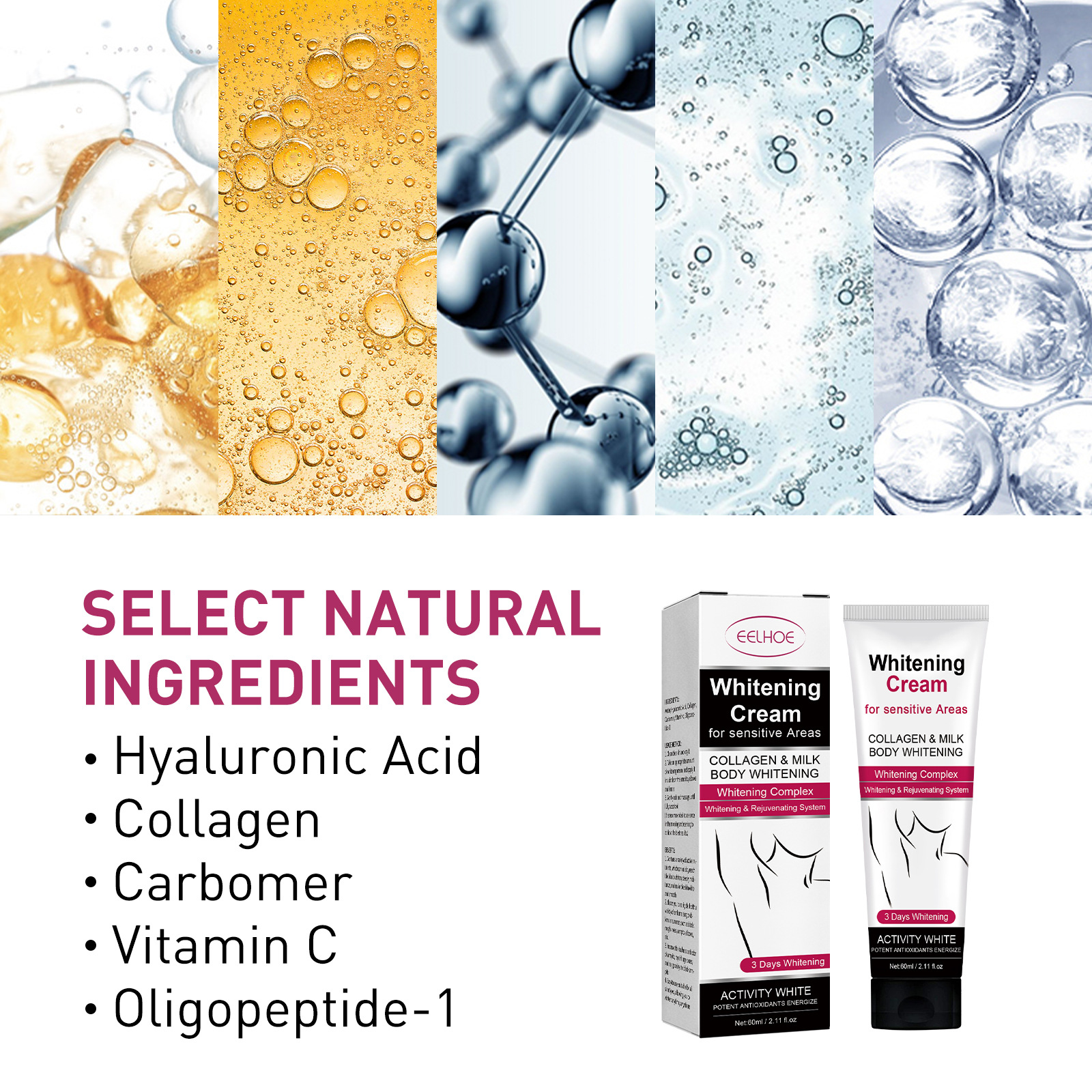 EELHOE Underarm Whitening Cream Repairs armpit joints and dilutes melanin Moisturizing and rejuvenating skin whitening cream_voghion.com