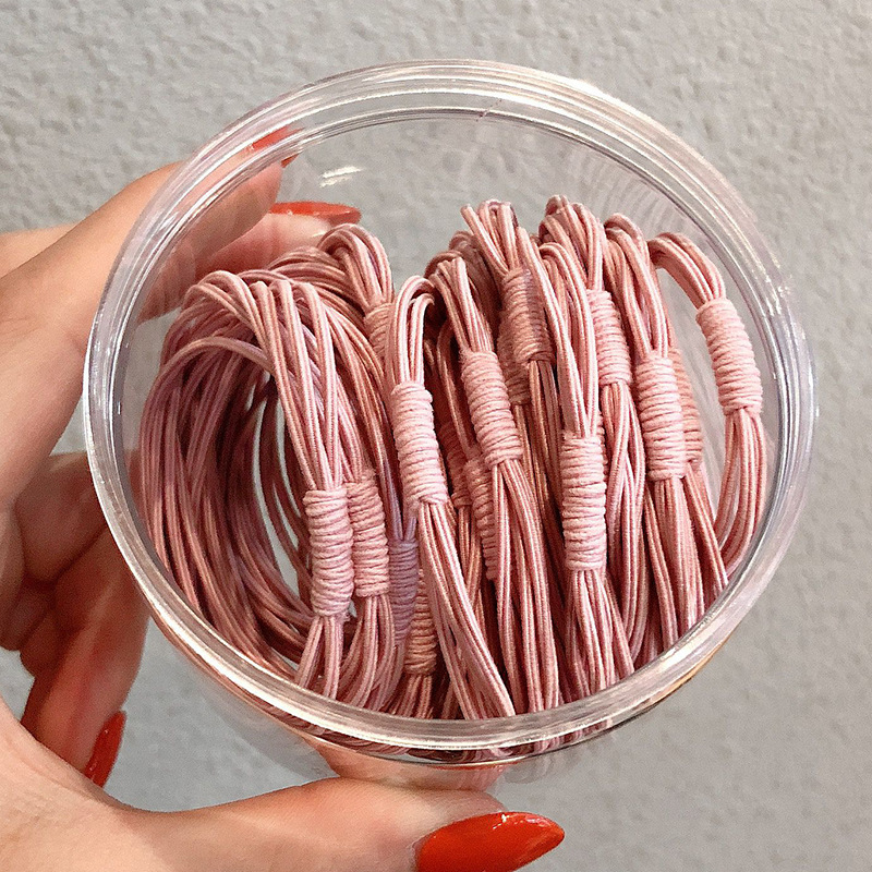 Banda de goma banda de pelo cuerda de pelo banda de goma básica alta elástica durable simple diadema en caja headwear para las mujeres no duele el cabello