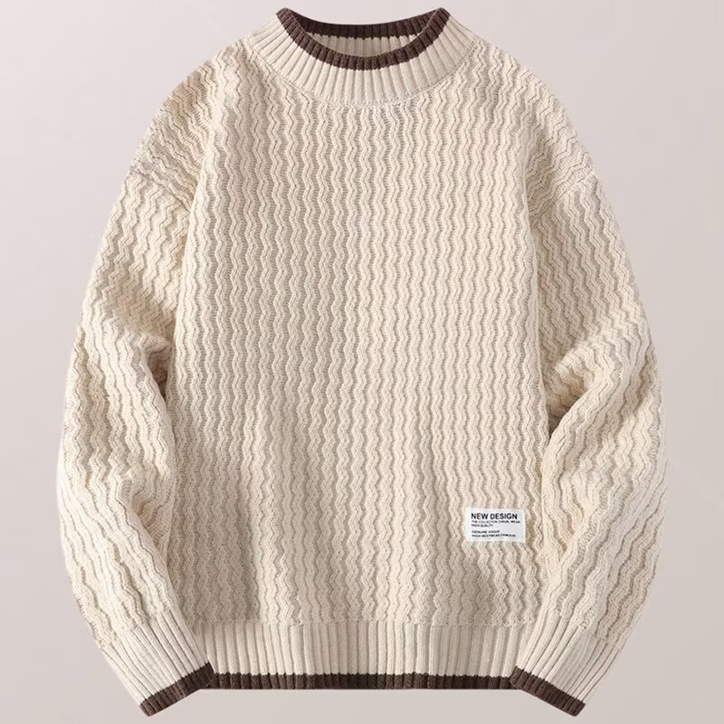 Suéter masculino otoño invierno chaqueta caliente de moda de jóvenes estudiantes camiseta de punto universal