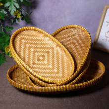 越南竹编簸箕农家竹筛子家用馒头筐手工竹子烟熏竹篮制品篮子厨房