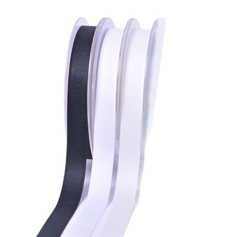 Spot cinta de algodón de poliéster mate negro y blanco descuento ropa accesorios para el cabello cinta decorativa cinta de algodón de poliéster con descuento de dos colores blanco y negro