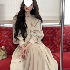 巨好看风衣女2025新款中长款外套高个子气质设计感大衣早秋穿搭潮