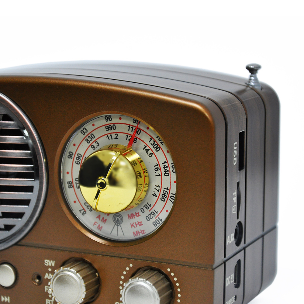 Altavoz retro Bluetooth portátil MIER, recargable con tarjeta y radio, entrega por unidad, al por mayor