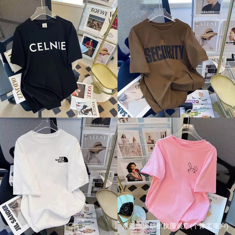 露店半袖TシャツレディースT直販卸売日本と韓国の夏大きいサイズゆったり万能レディースTシャツボトリングシャツトレンディブランド|undefined