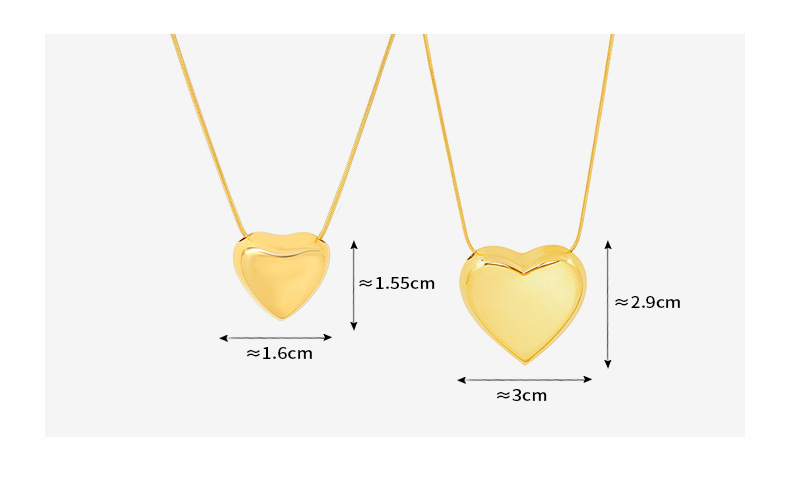 Fashion Heart Titanium Steel Plating Necklace display picture 2