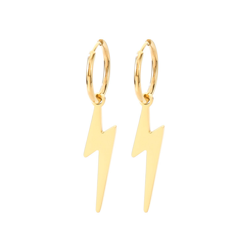 Pendientes de aro rayo brillantes unisex estilo moda_voghion.com