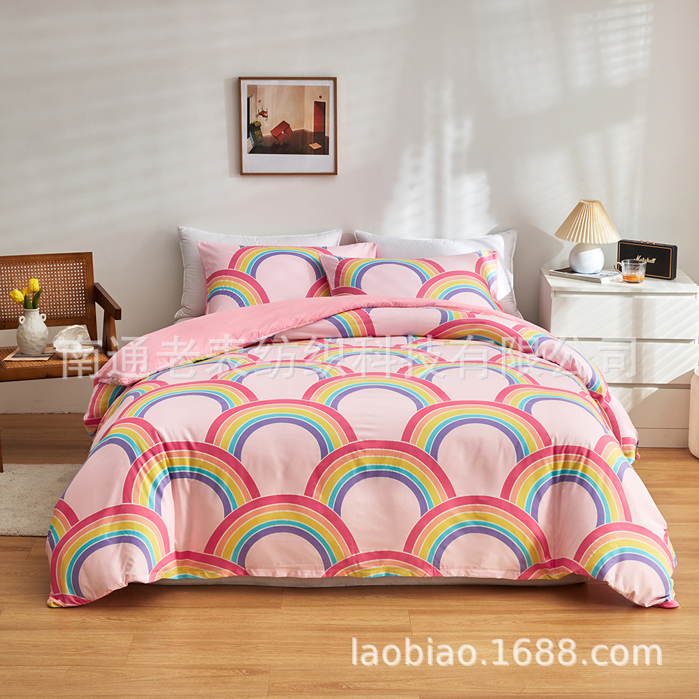 跨境货源美国英国尺寸亚马逊速卖通印花夜光系列被套枕套床品套件