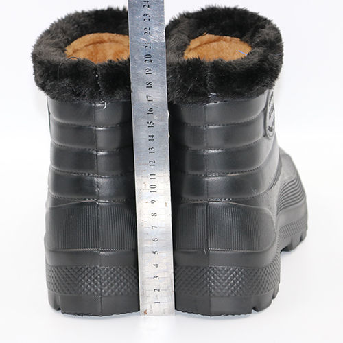 Men's Snow Boots with Fleece, Waterproof Rain Boots for Laundry, Kitchen, Sanitation Work, Cold Storage, EVA High-Top Cotton Snow Boots with Warmth