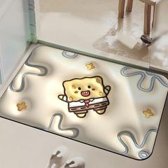 浴室墊廁所衛生間地墊3D立體感膨脹小花腳墊仿硅藻泥吸水地墊地毯