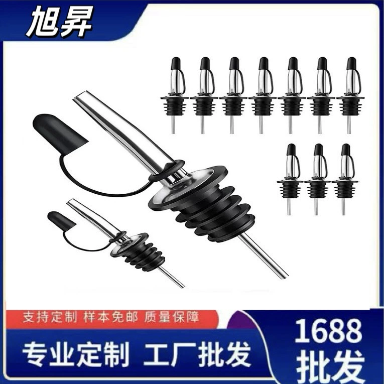 Прямая продажа из нержавеющей стали вылитый винный насадка с шапкой разделитель вина вина пробка вина пробка вина пробка дырка пылезащитный черный шапка