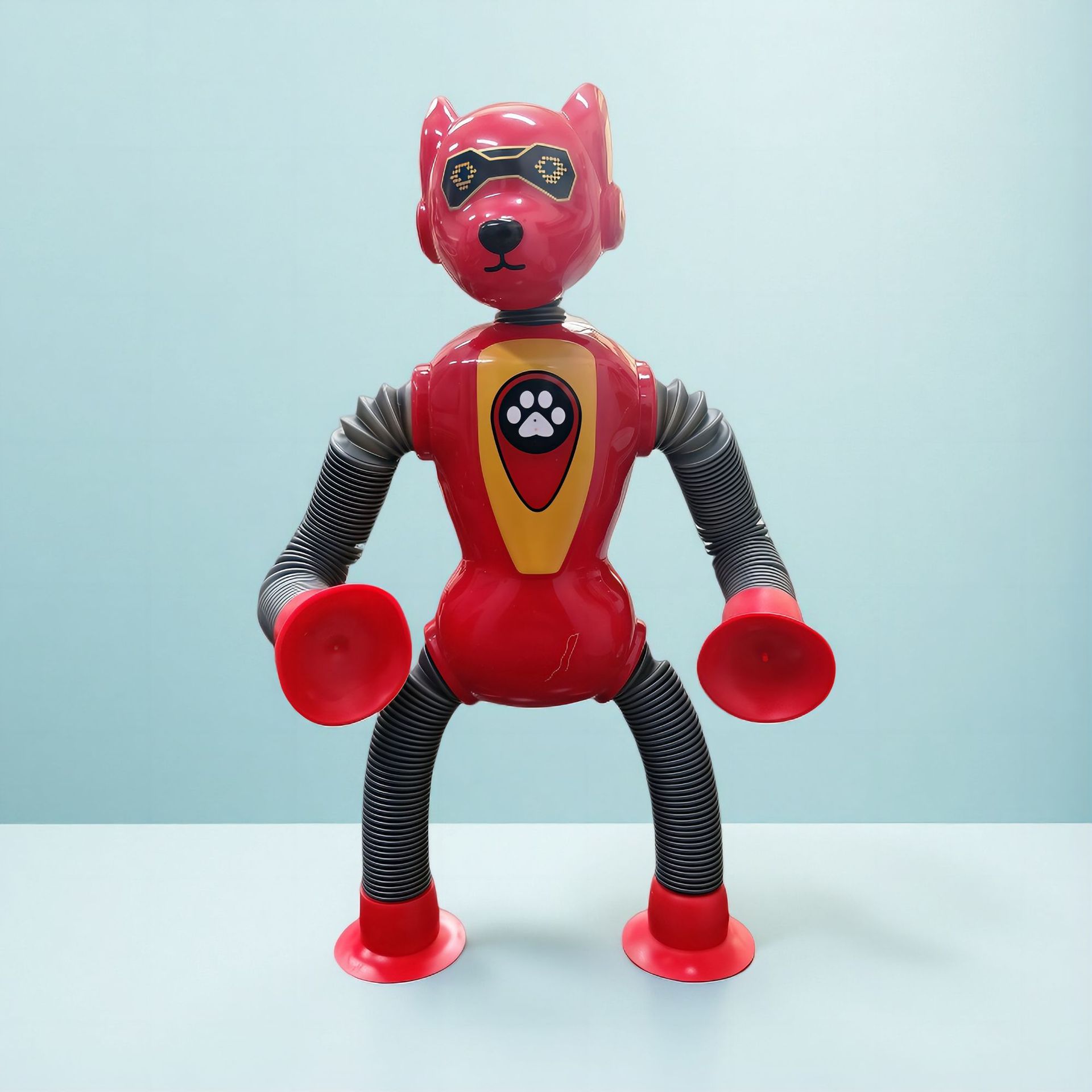 Transfronterizo robot flexible tubo telescópico niño puzzle dibujos animados estirados ventosa interacción padre-hijo creativo juguete descompresión