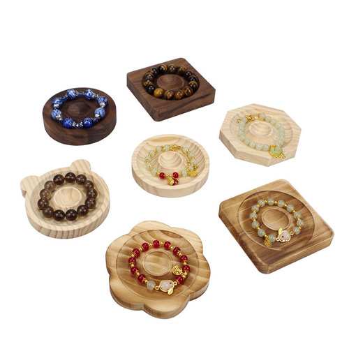 Wooden jewelry display stand bracelet necklace ring jewelry accessory shooting prop jewelry tray storage