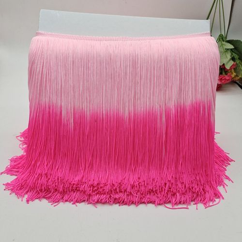 10yard ombre color fringe trim for DIY sewing dance costumes 20 cm wide double color nylon line gradient encryption evening party daily wear garment handmade accessories