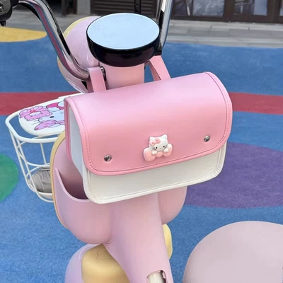 Electric car cushion — Accessories for Electric Vehicle - pink-and-white-hanging-bag-kt-bow-three-dimensional-sticker