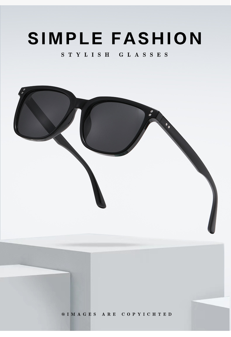 57g Weight Full Frame Glasses Structure Sunglasses Classification Tac, UV400 Protection Lens Material Square Glasses Style Outdoor, Travel Occasion Solid Color Pattern All Seasons Season Unisex Gender Basic, Simple Style Style Basic Simple Style Solid Color Tac UV400 Protection Square Full Frame Women's Sunglasses 2