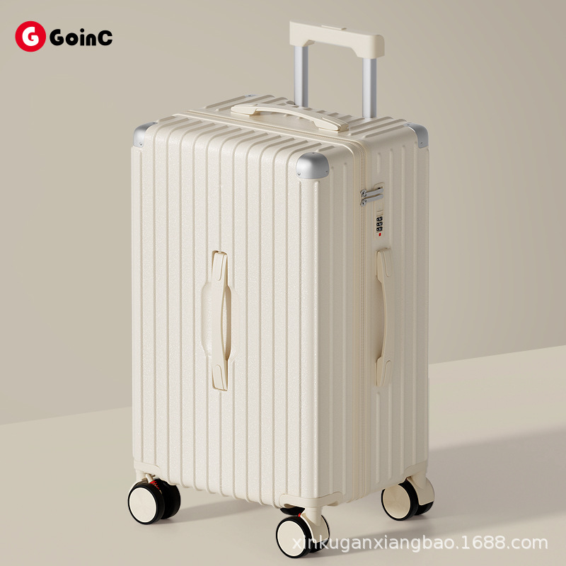 Maleta de color de contraste de gran capacidad, maleta con ruedas multifuncional para mujer, cinco ruedas, compartimento de doble cara de alto valor, maleta con contraseña para hombre