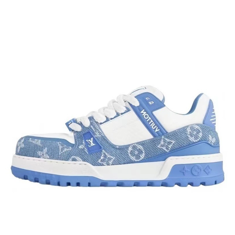 Zapatos de entrenador de casa de burro 1 generación pequeña gorda Dingxin vaquero impresión azul zapatos de suela gruesa hombres y mujeres zapatos de moda casuales versátiles