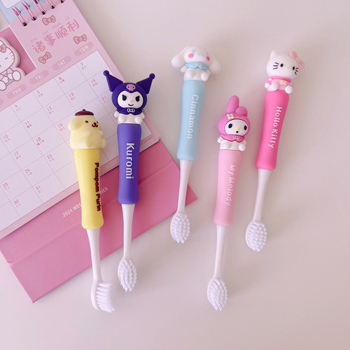 Soft bristle toothbrush family size small head student children adult home cartoon cinnamon dog Kuromi cute interdental brush