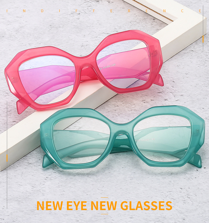 Women's Fashion Solid Color Polygon Full Frame Glasses display picture 1