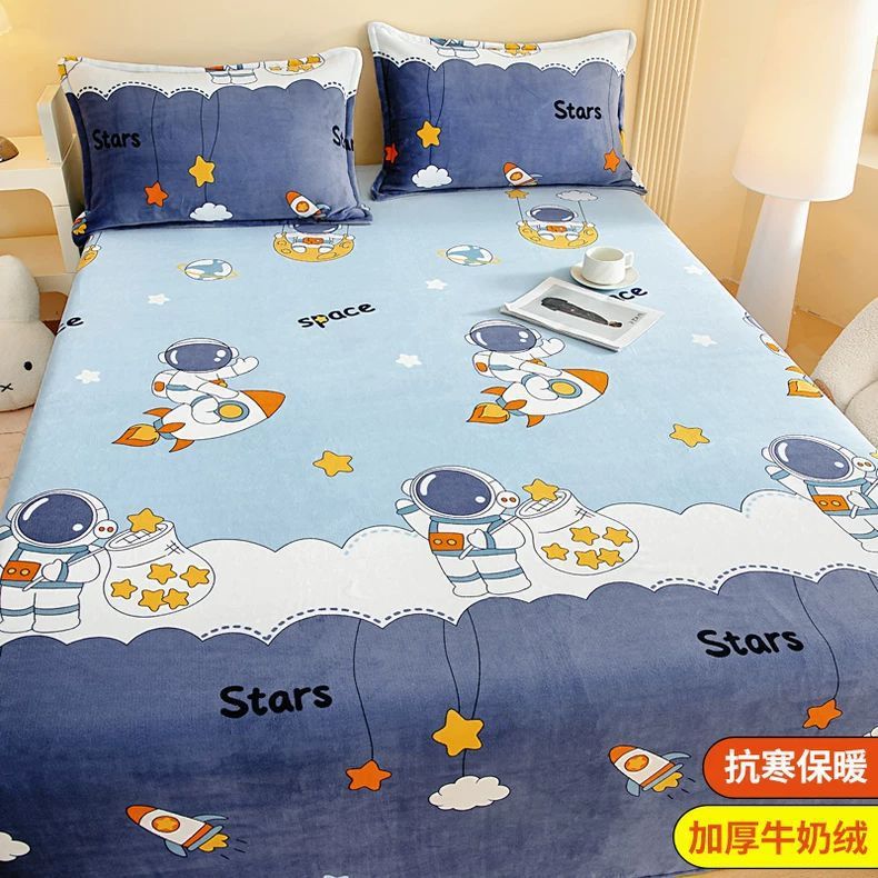 Invierno leche de lana de coral sábanas de lana de una sola pieza brida de manta de peluche dormitorio una sola persona gruesa manta de peluche cálida