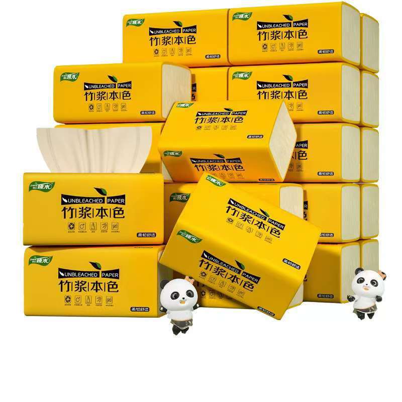 Zhenmu 40 packs of bamboo pulp natural color paper household napkins wholesale toilet paper toilet paper toilet paper affordable postage