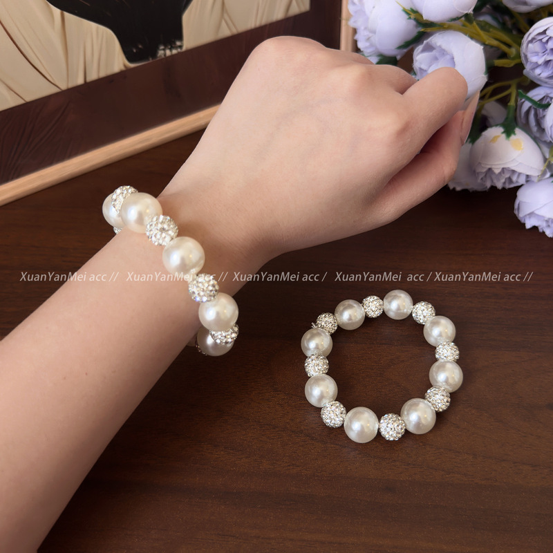 Pearl and Rhinestone Hair Tie and Bracelet Dual-Use, Suitable for Summer, 2026 New Model, High-End Bun Hair Ring and Hand Accessory Pearl and Rhinestone Hair Tie and Bracelet Dual-Use, Suitable for Summer, 2026 New Model, High-End Bun Hair Ring and Hand Accessory